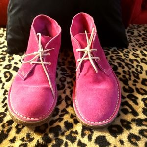 Kate Spade NY Suede Top Booties Magenta 7.5 m Good Cond